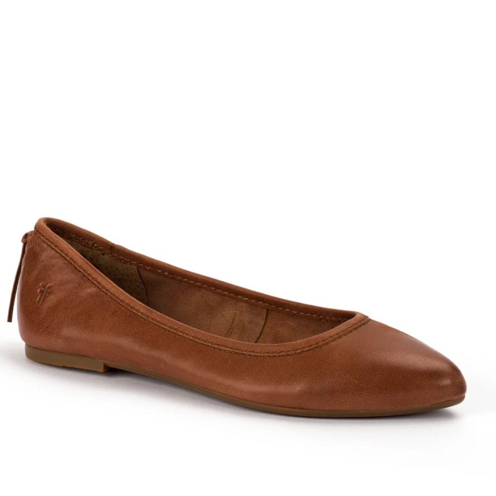 Frye Regina Cognac Leather Ballet Pointy Flats